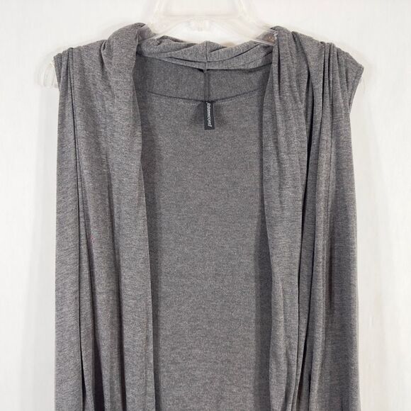 Jason Maxwell Plus Size‎ 2X Shrug Open Front Sleeveless Gray Knit Waterfall 101 - Picture 3 of 8